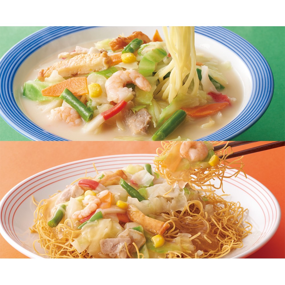 「リンガーハット」長崎ちゃんぽん＆皿うどん 各4食 計8食 中華惣菜 お惣菜 FJ0427