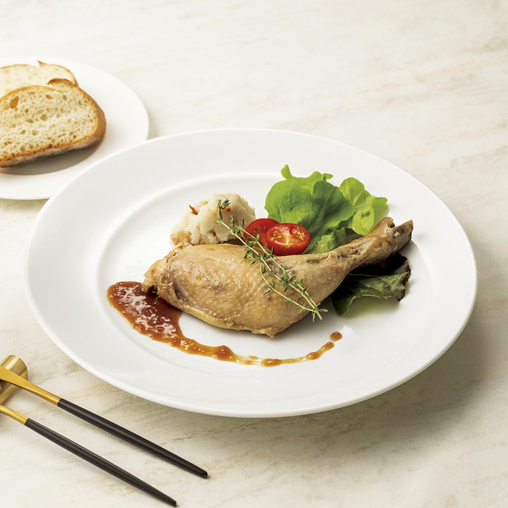 【お試し】有名シェフ監修グルメ頒布会 5月お届け 「ルポンドシエル」小楠修監修 コンフィ・ドゥ・プーレ4本 ソース付 肉加工品 肉 卵 乳製品 FJ0524