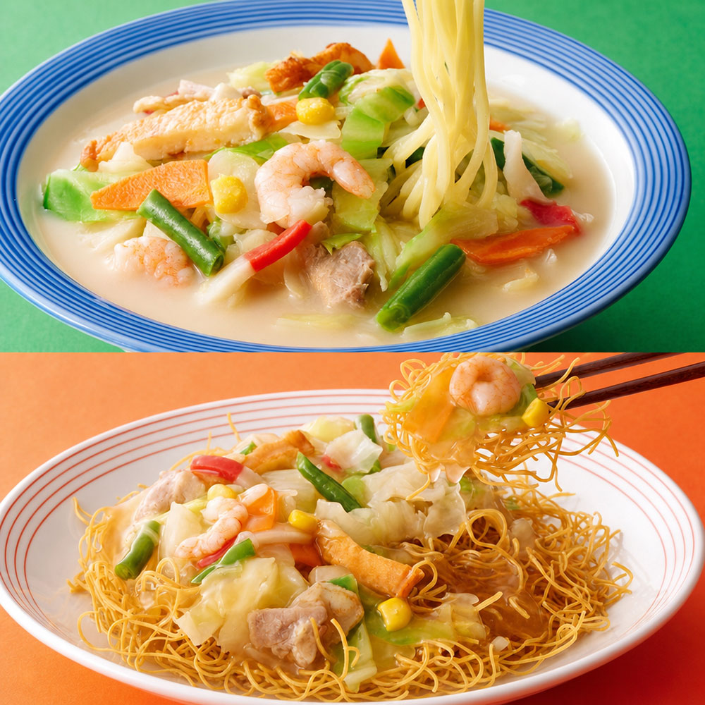 「リンガーハット」長崎ちゃんぽん&皿うどん 各4食 計8食 中華惣菜 お惣菜 FJ1606