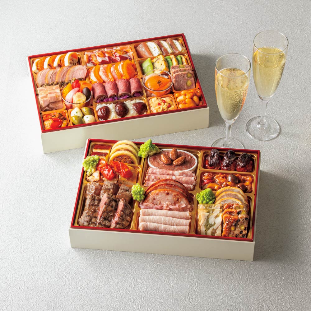 「銀座ポルトファーロ」洋風オードブル〈年末お届け〉 二段重（約3人前） おせち 2026 おせち料理 お惣菜 FK8925