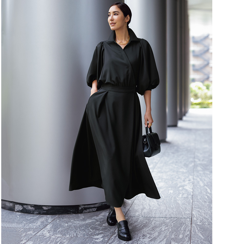 ダーマコレクション シルク100% ノースリーブ カシュクール ワンピース S ダーマコレクション シルク100% ノースリーブ カシュクール