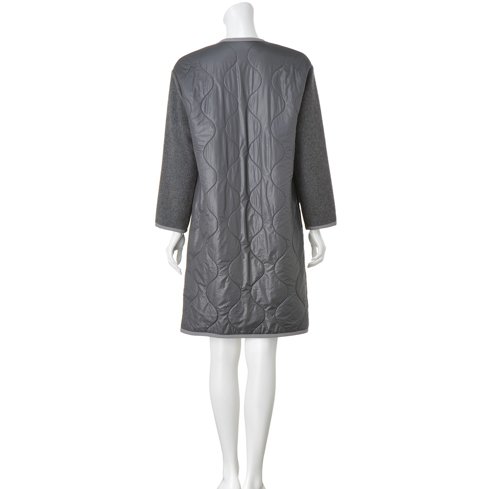 ダーマコレクション　イタリア素材スライバー使いキルト&ウールメルトンコート ダーマコレクション イタリア素材スライバー使いキルト&ウール