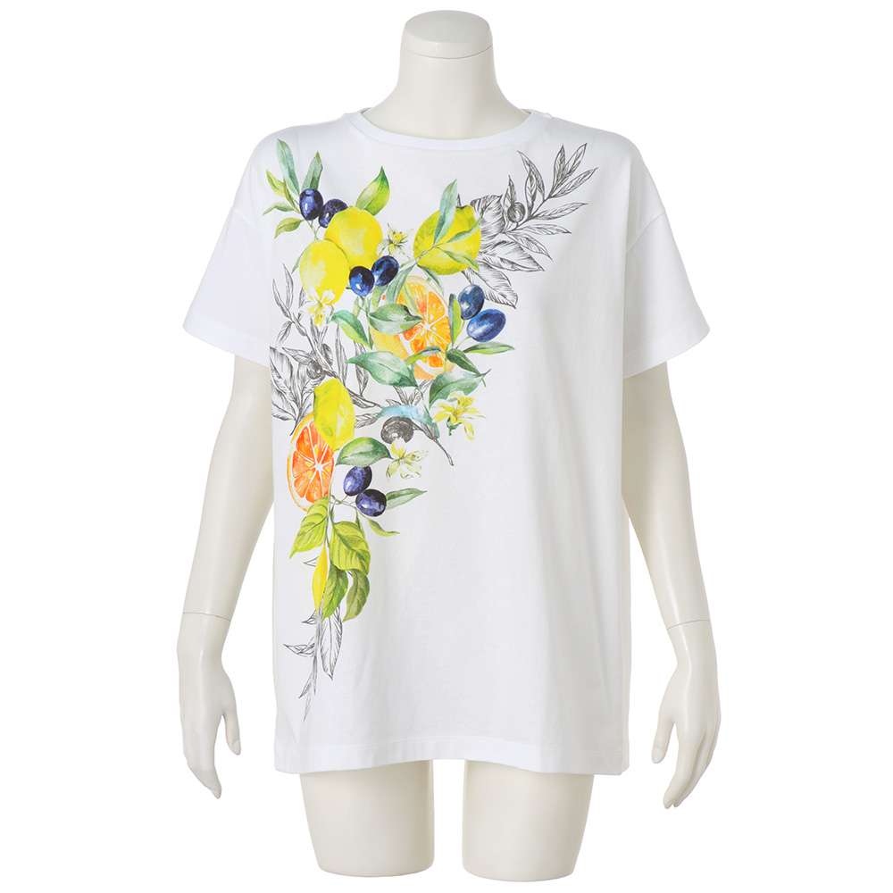 ボタニカル柄 ビッグTシャツ トップス プリント 柄トップス 378901 ボタニカル柄 ビッグTシャツ ディノスANAmall店