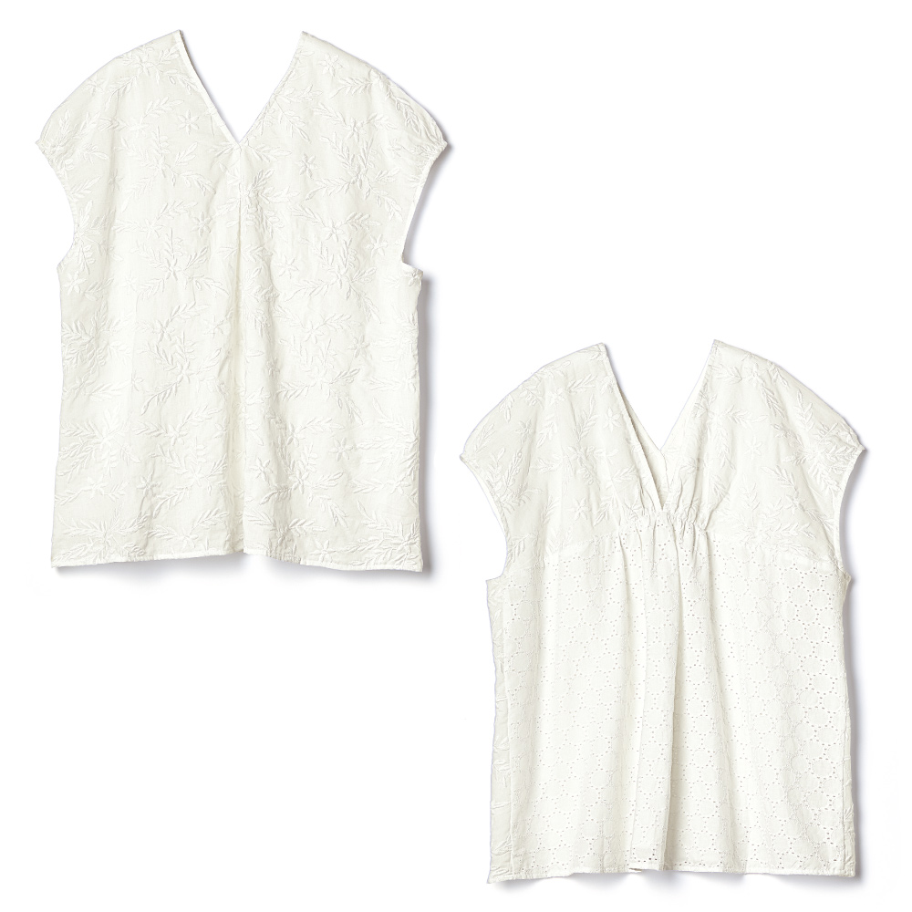 刺しゅう切り替えブラウス(インド製) ブラウス シャツ 383303