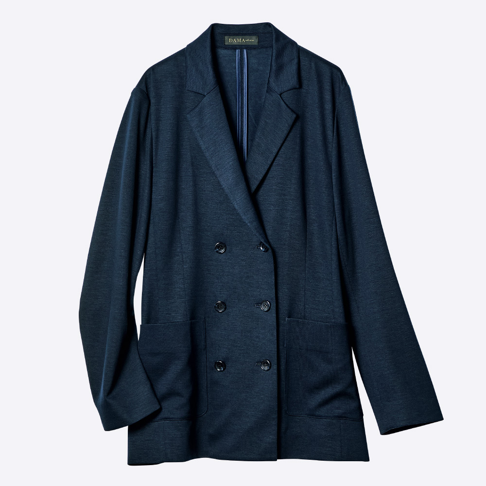 ジャージー素材 ダブルブレストジャケット ショートジャケット ジャケット 383401