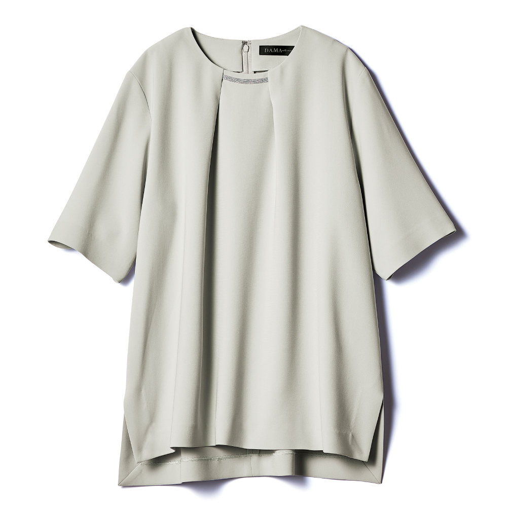 トリアセテート混 ダブルクロス ボールチェーンプルオーバー プルオーバー シャツ ブラウス 384902