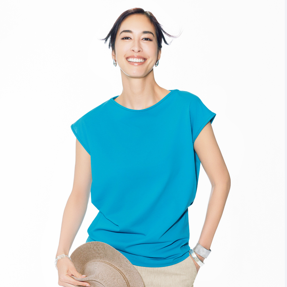 フレスカ クロスジャージー ウエストタックTシャツ Tシャツ カットソー 383701