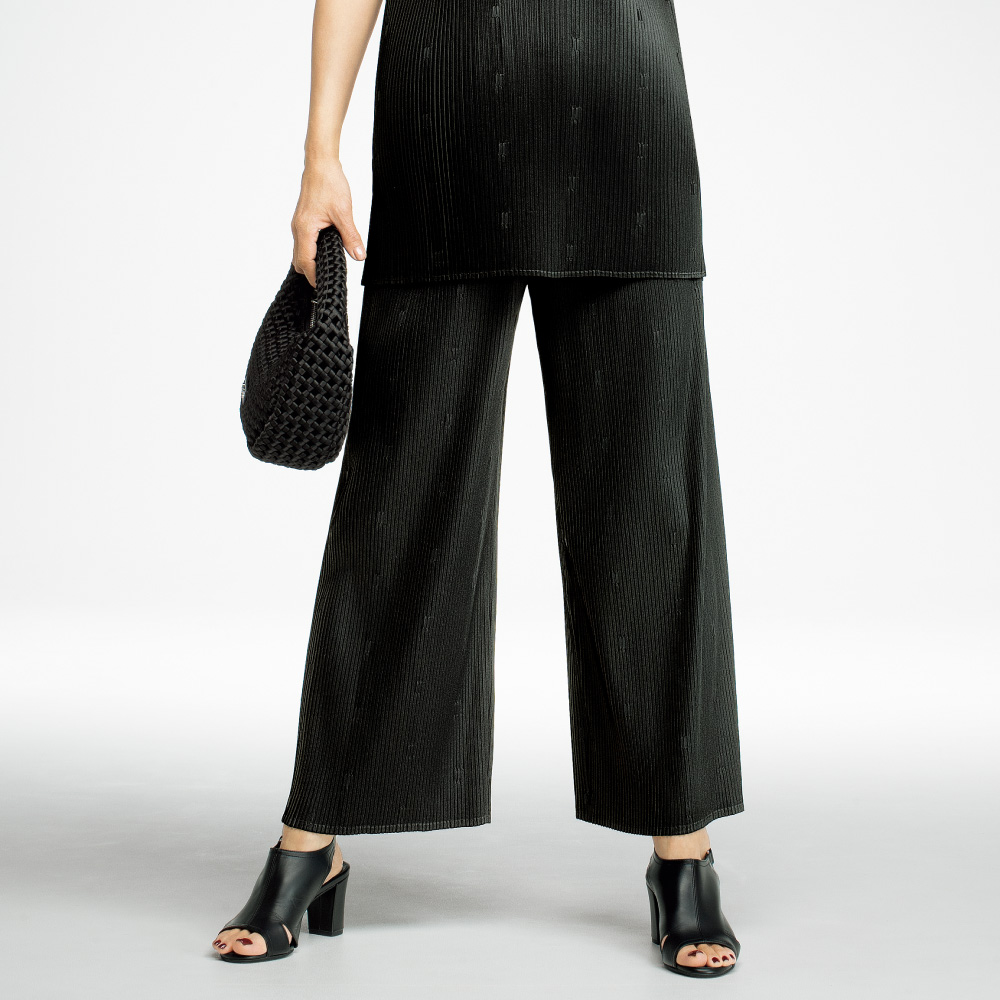 プッシュアッププリーツパンツ ワイドパンツ パンツ 384102