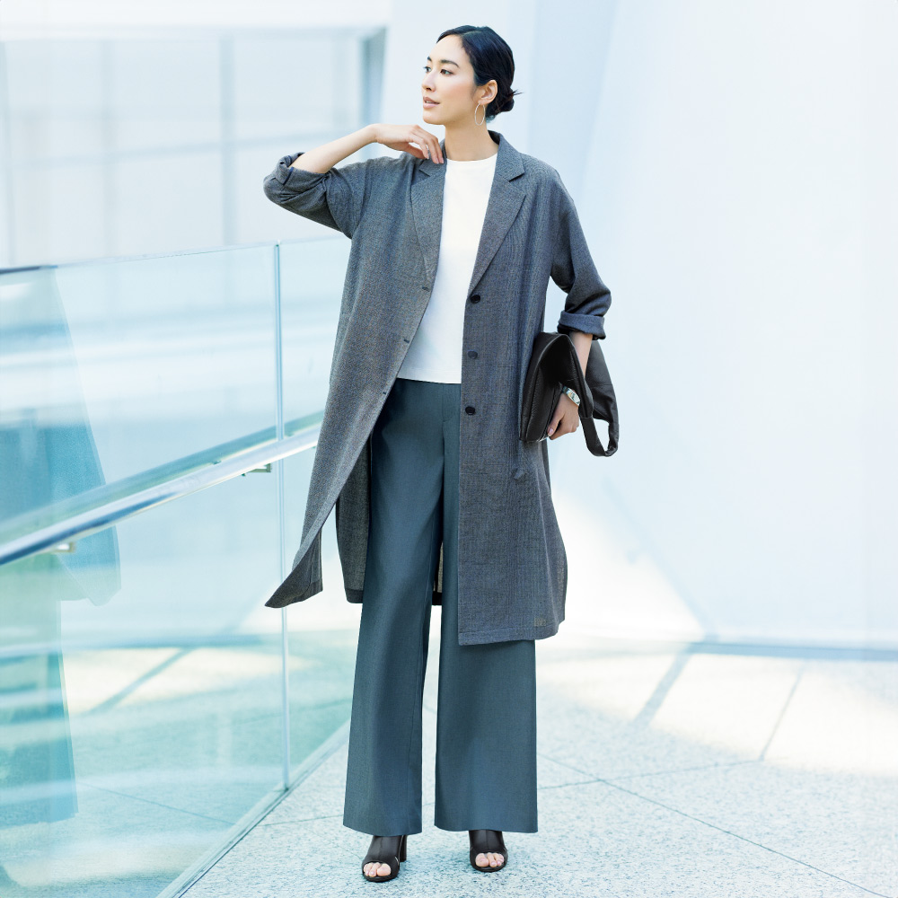 「NIKKE」ミニシボ千鳥一重仕立てコート ロングコート コート 384301