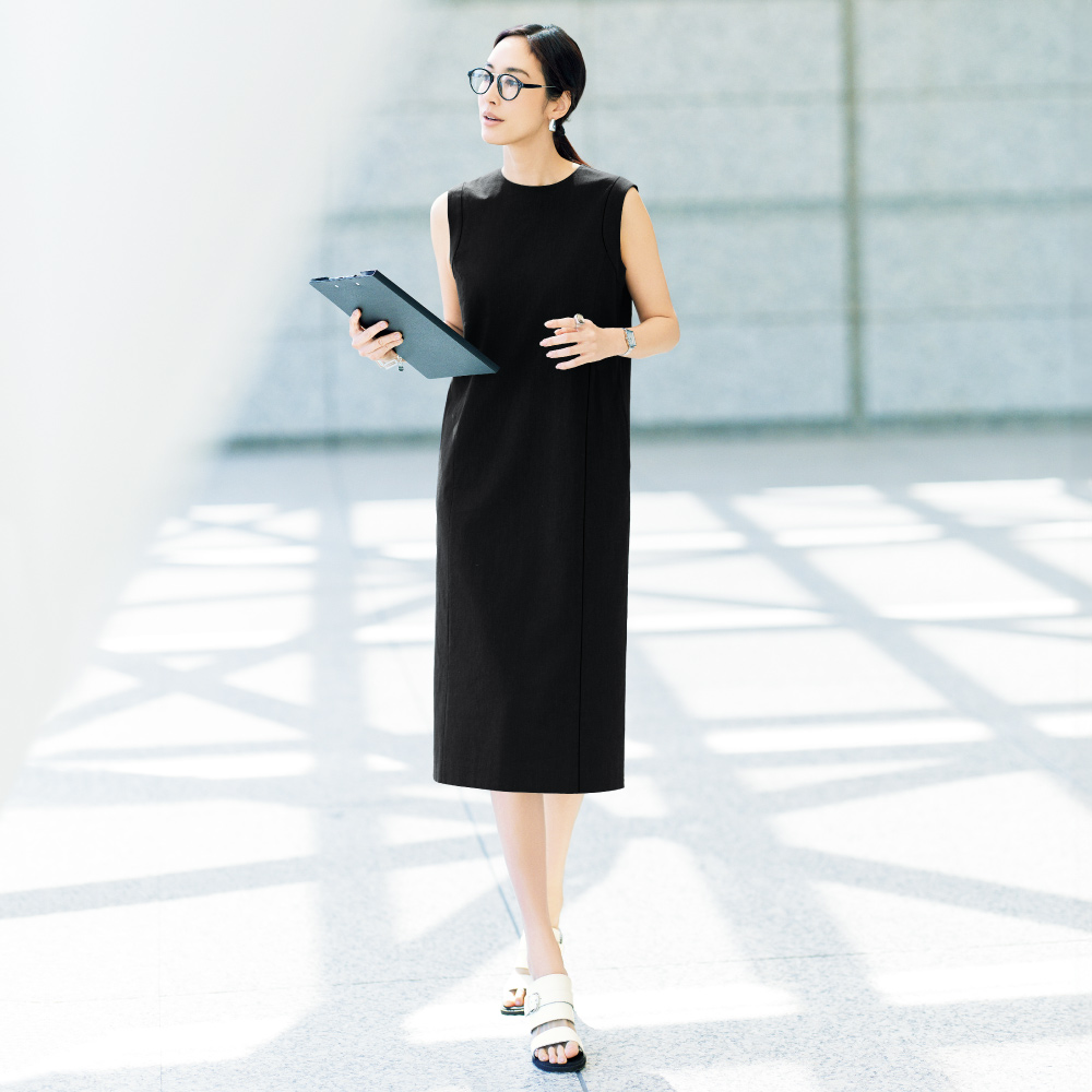 リネン混パネル切り替えワンピース マキシワンピース ロングワンピース ワンピース 384702