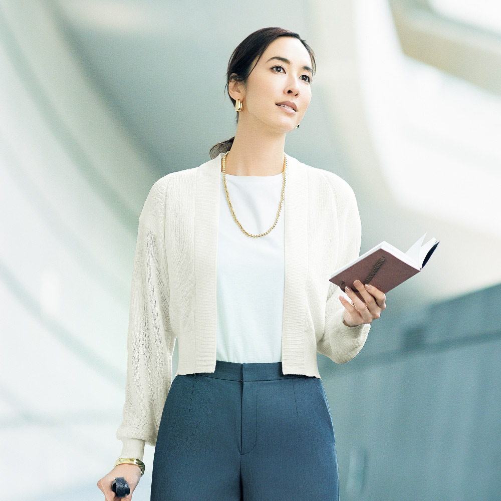 リネン混片畦編みボレロ サマーニット ニット セーター 384802