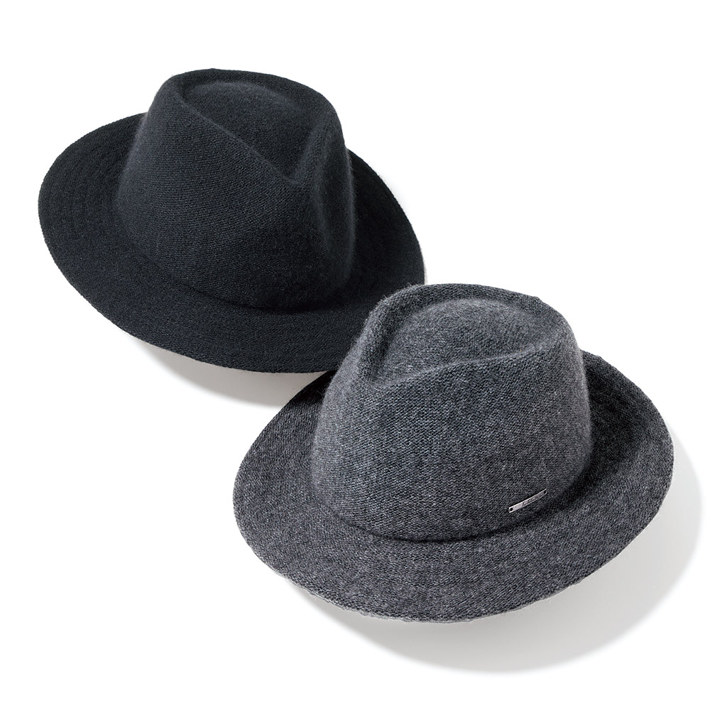 Les Belles Modes/ベル・モード カシミヤ混 中折れハット ニット帽 キャスケット 112301