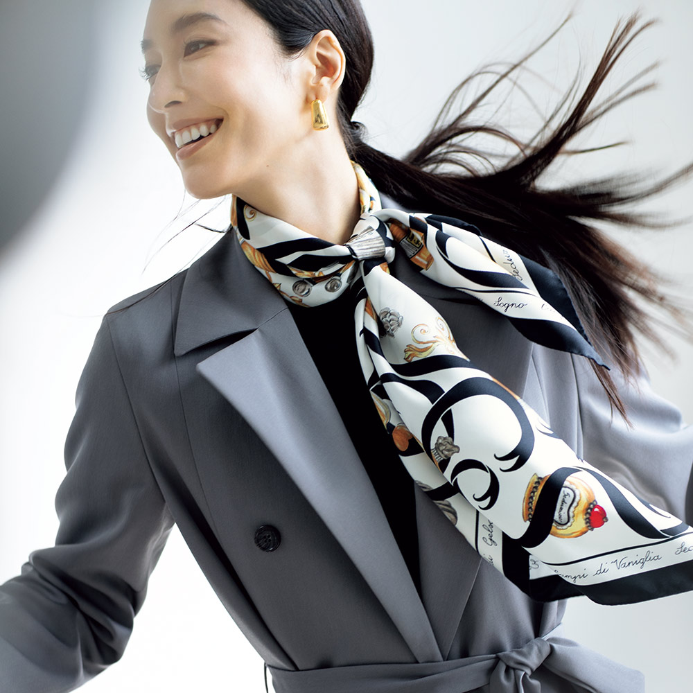 ビンダ社 パフューム柄プリント シルク スカーフ スカーフ ストール マフラー 106902