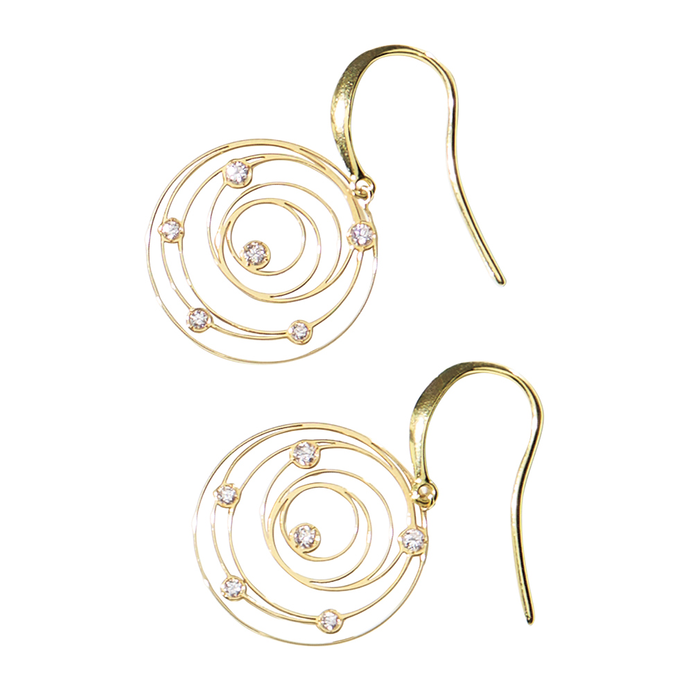 K18 ダイヤ サークルデザイン ピアス ゴールド製 ジュエリー アクセサリー 107605