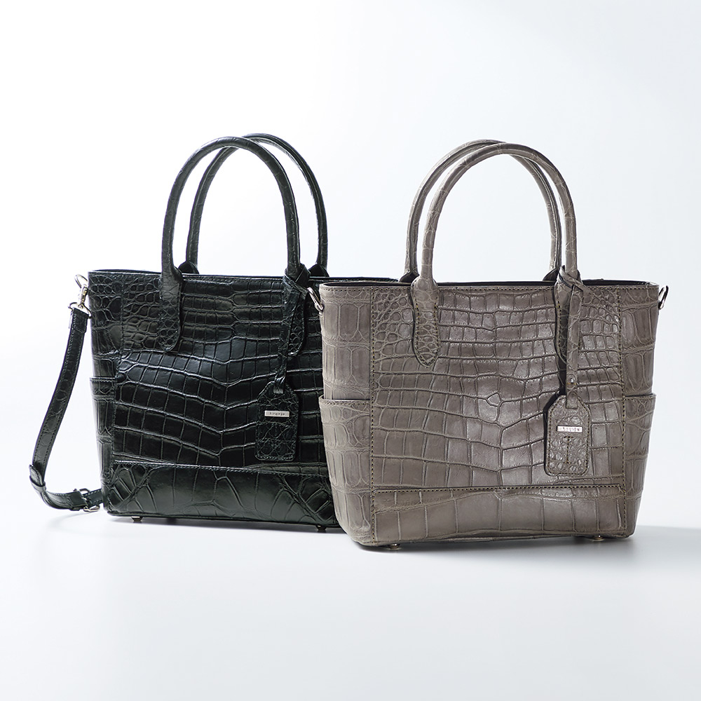 Laquju/ラクジュ クロコダイル 2WAY トートバッグ レザーバッグ 革バッグ バッグ 107702
