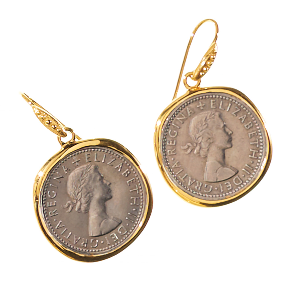 ROKUZAN/碌山 SV 6ペンスコイン ピアス シルバー製 ジュエリー アクセサリー 108803