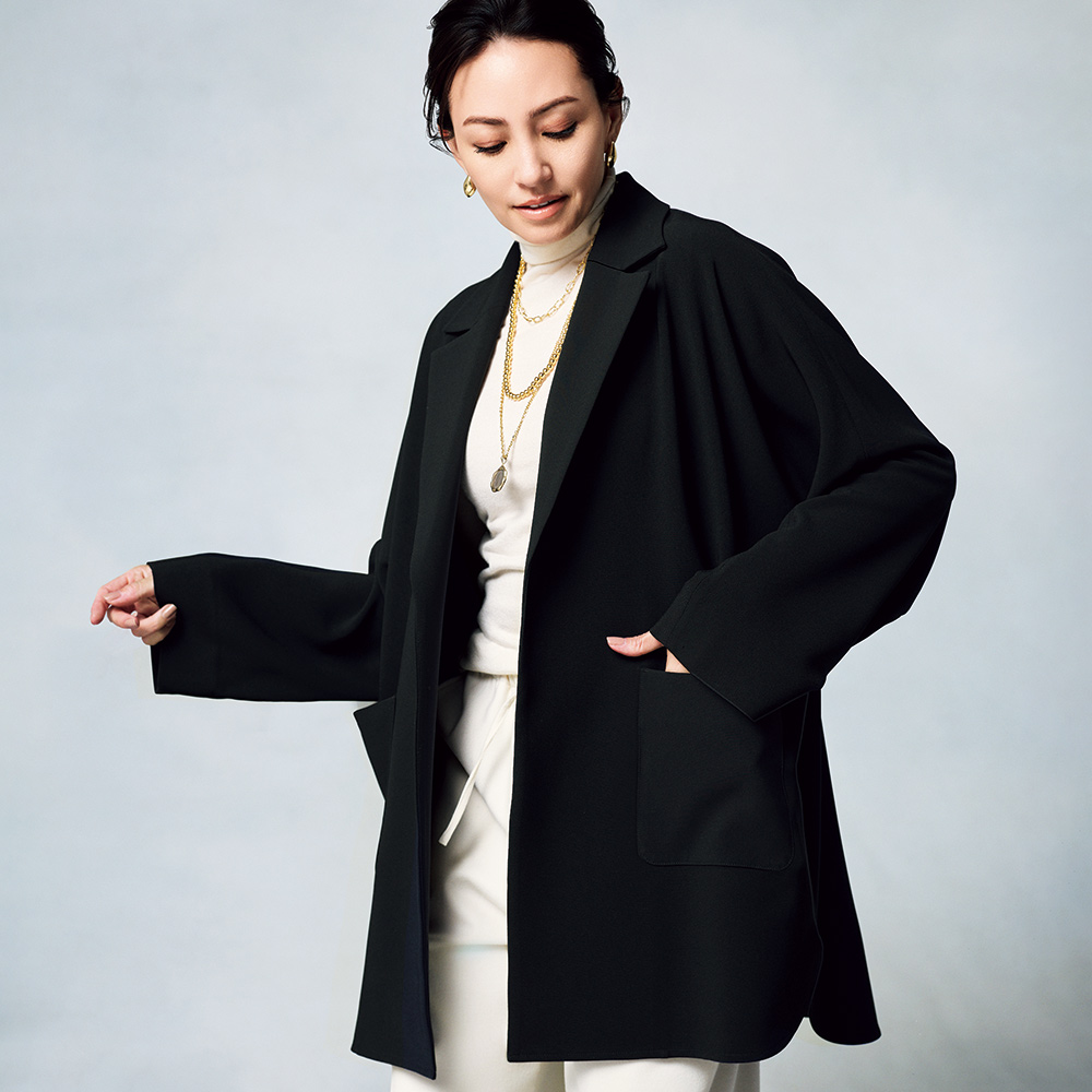 とろみ素材 一重仕立て トッパージャケット ジャケット 109502