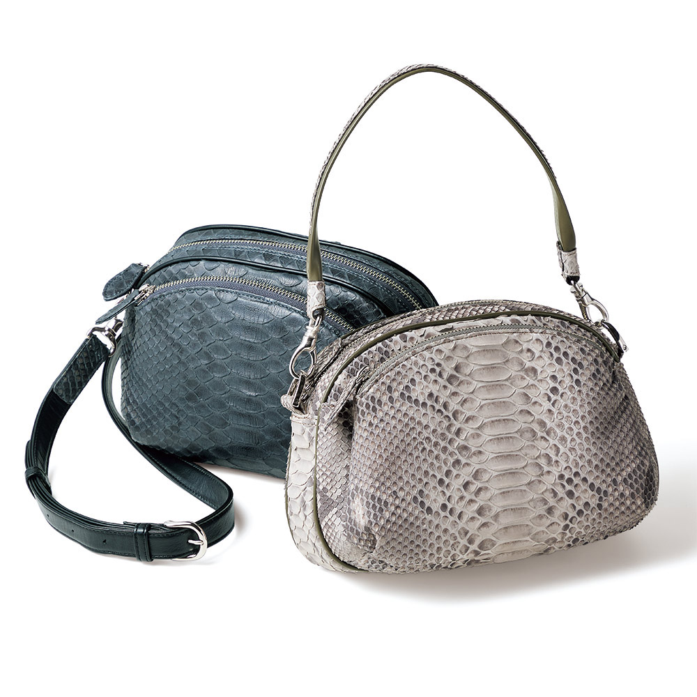 Laquju/ラクジュ パイソン 2WAY バッグ レザーバッグ 革バッグ バッグ 110401