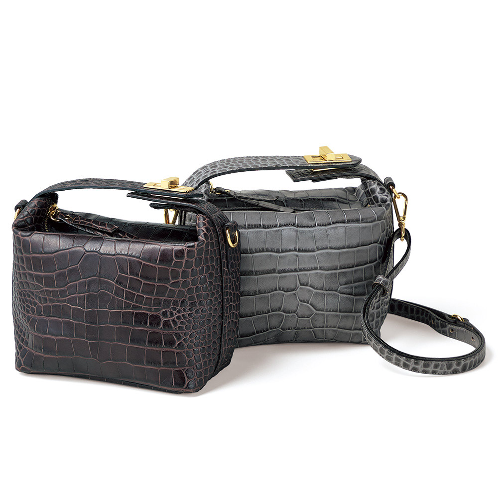 CLAUDIA/クラウディア クロコ型押し 2WAY バッグ(イタリア製) レザーバッグ 革バッグ バッグ 110405