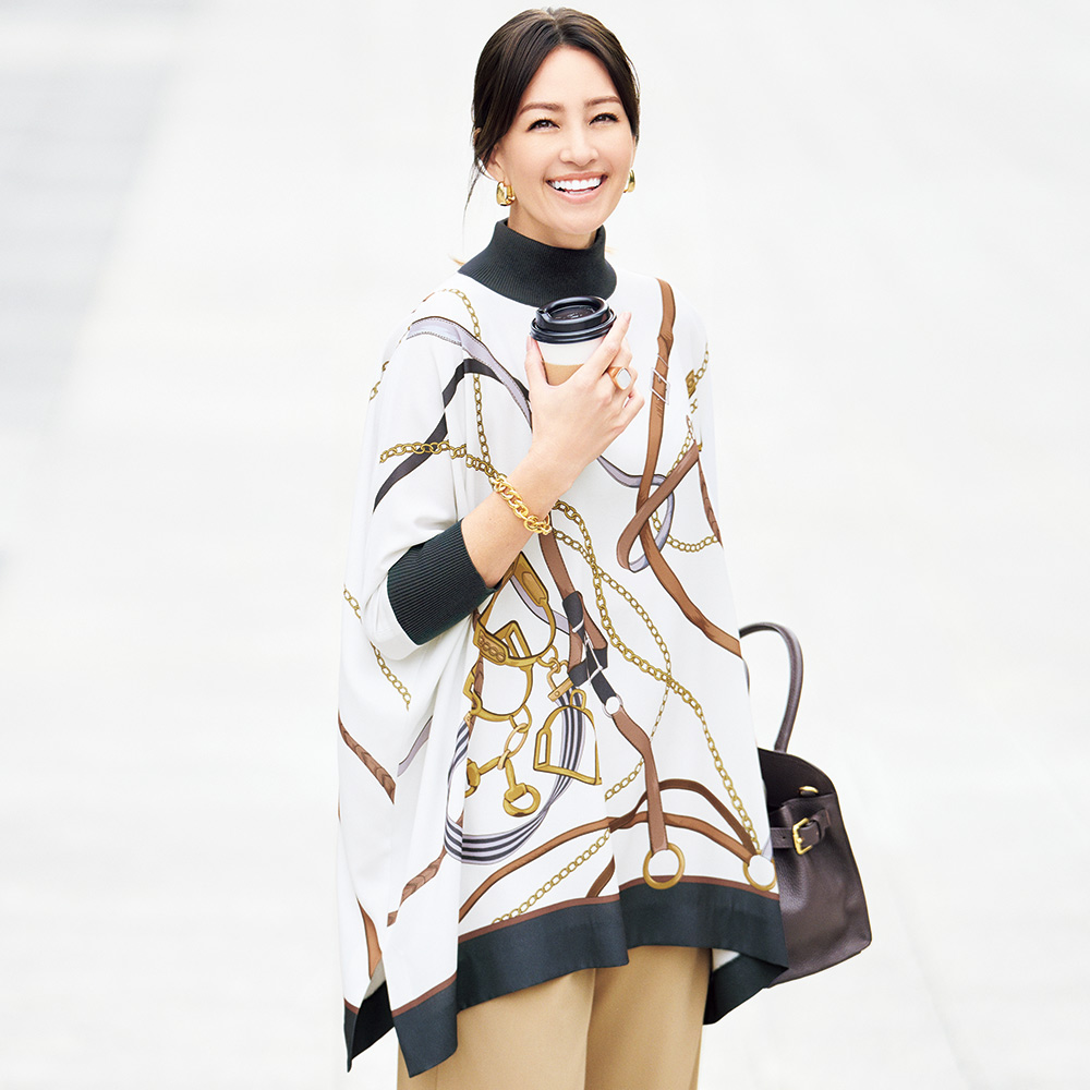 ベルト柄 スクエアフォルム チュニック デザインカットソー Tシャツ カットソー 111002