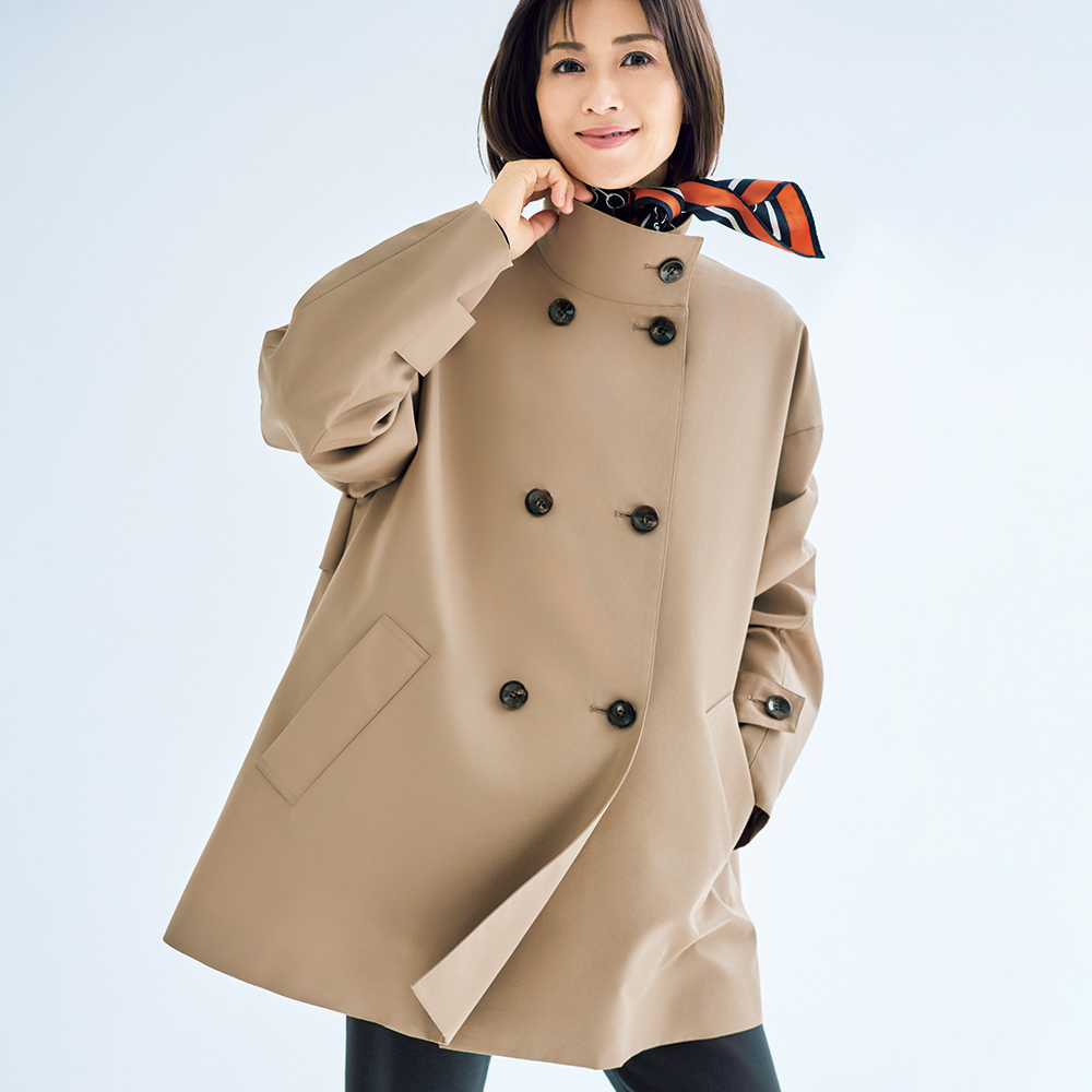 ライナー付き はっ水加工 スタンドカラー ハーフコート スタンドカラーコート コート 111601