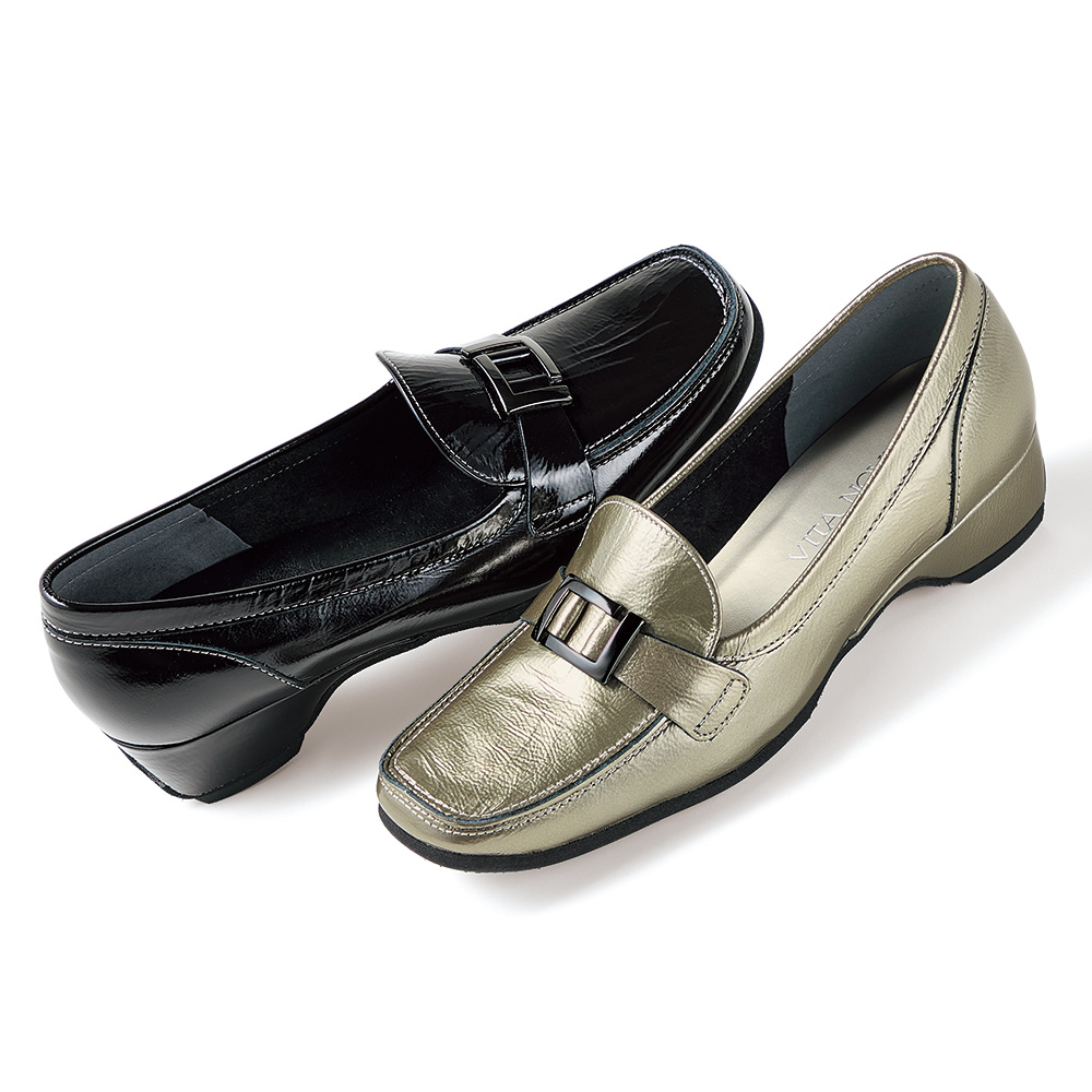 VITA NOVA/ヴィタノーヴァ 金具デザイン ローファー コンフォートパンプス シューズ スニーカー コンフォートシューズ 112207