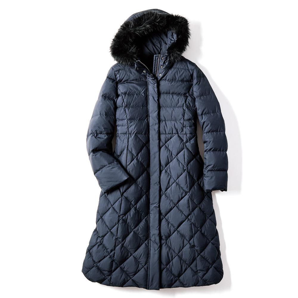 フェイクファー付 キルティング ロングダウンコート ロングコート コート 130901