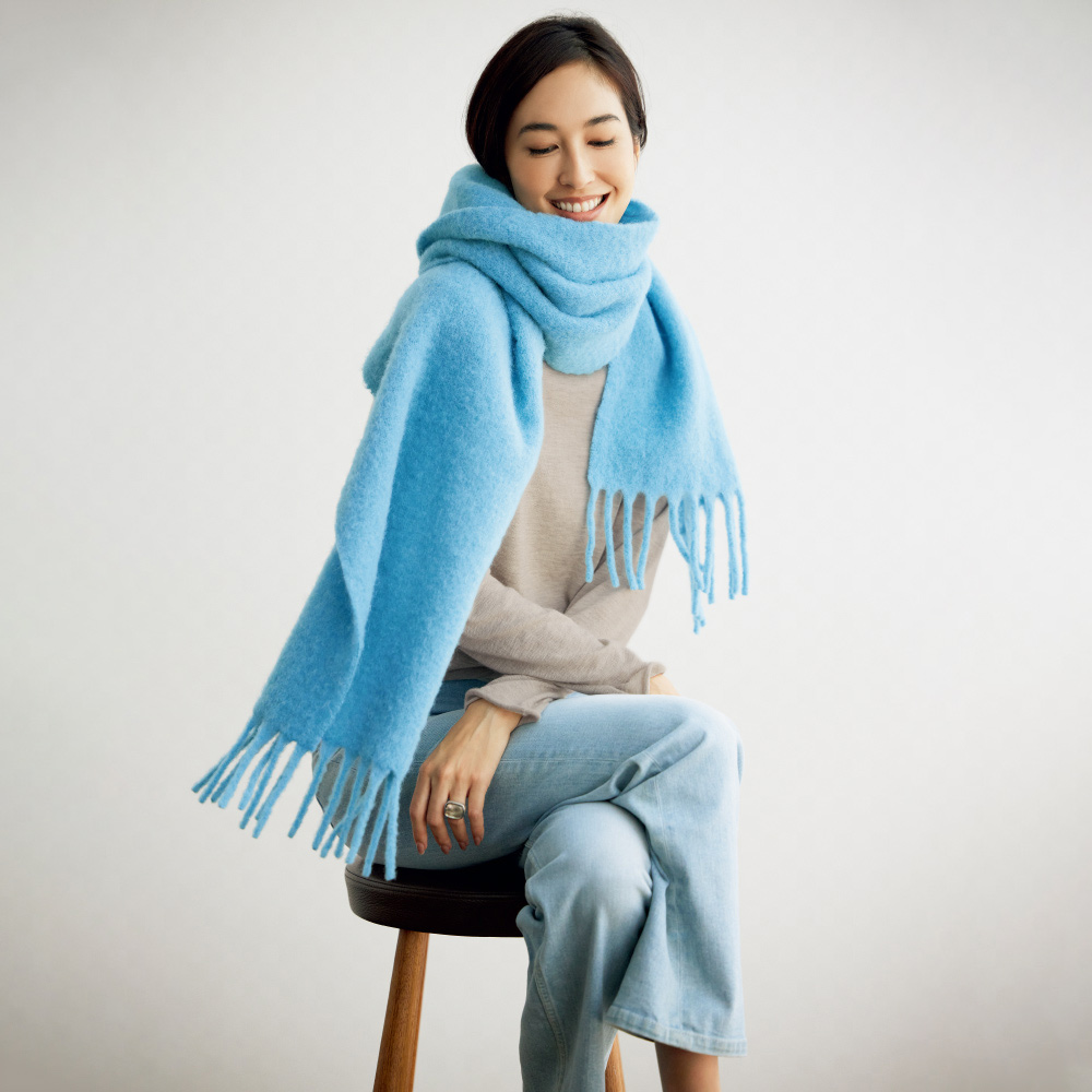 ベビーアルパカ混 ロングストール （イタリア製） ストール スカーフ マフラー 131102