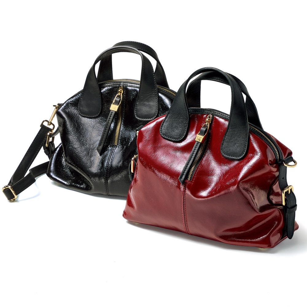 LAURA DI MAGGIO(R)/ラウラ ディ マッジオ 素材コンビ 2WAYバッグ (イタリア製) エナメルバッグ バッグ 131006