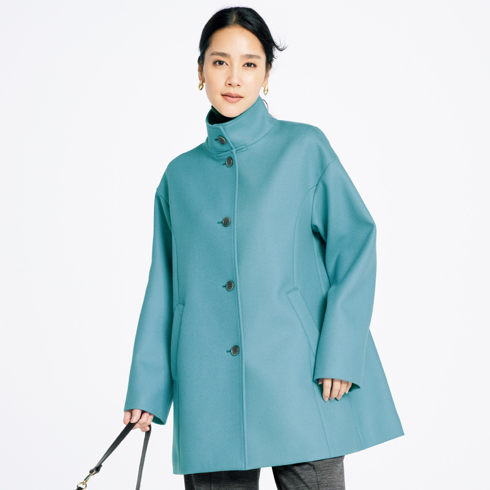 「NIKKE」 ウールダブルサージ ハーフコート スタンドカラーコート コート 131101