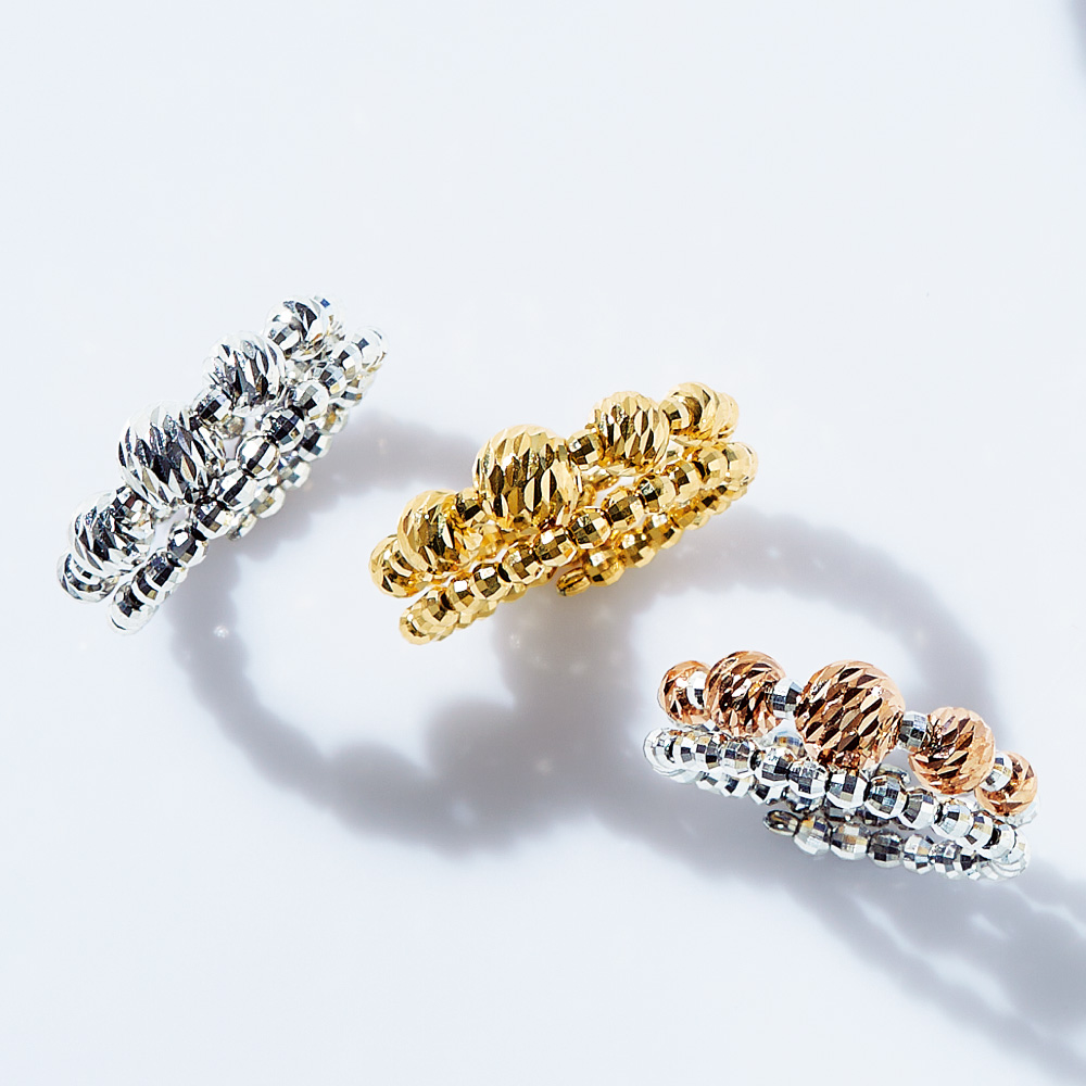 K18 ミラーボール スパイラル リング ゴールド製 ジュエリー アクセサリー 140603