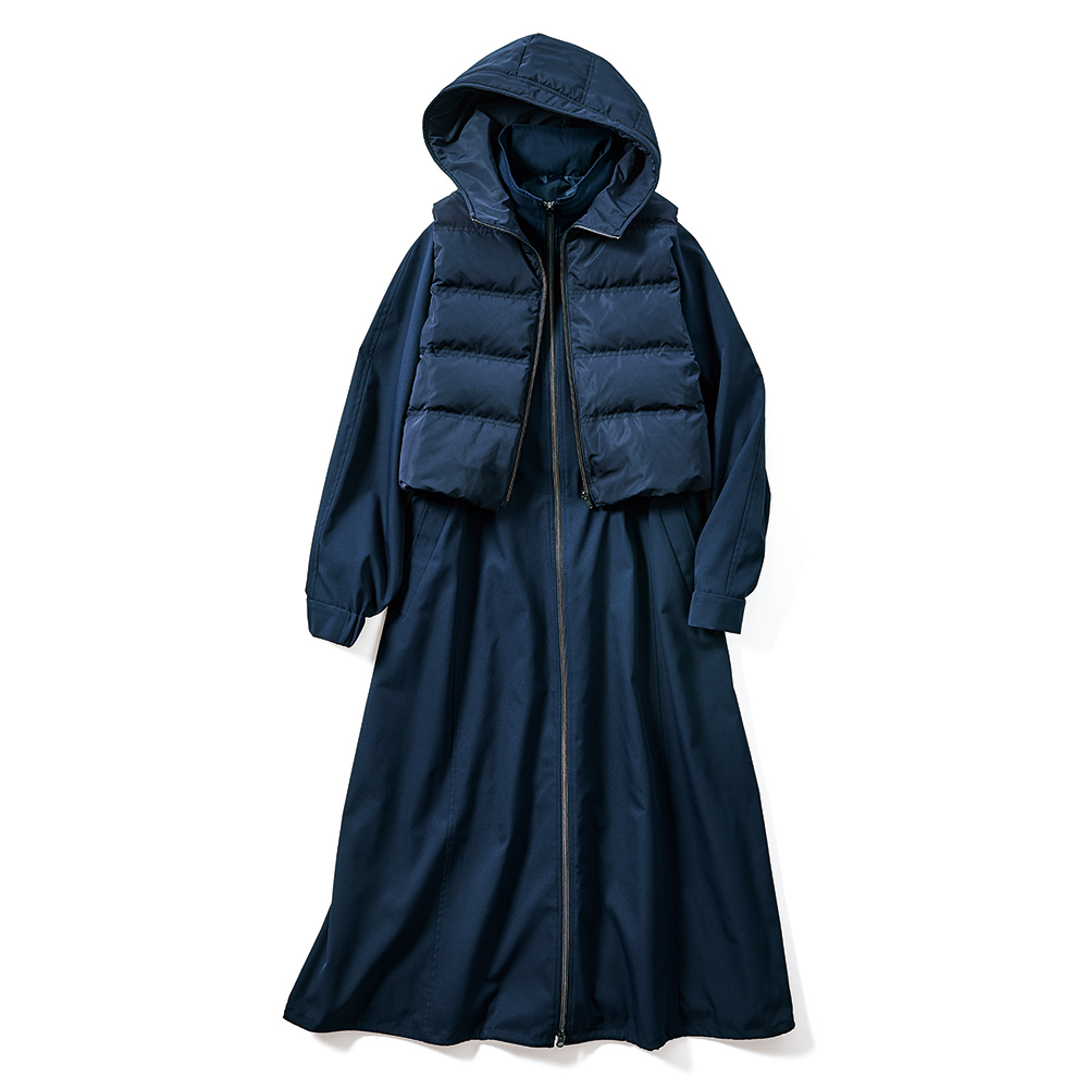 ダウンベスト付き マルチWAY はっ水コート ベスト ジレ ジャケット 142901