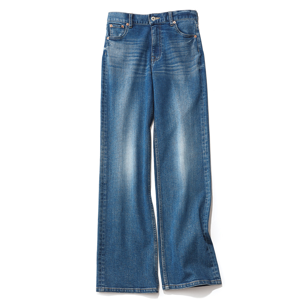 ≪股下丈74cm≫ ウォッシュ加工 ストレート デニムパンツ ジーンズ デニムパンツ パンツ 143504