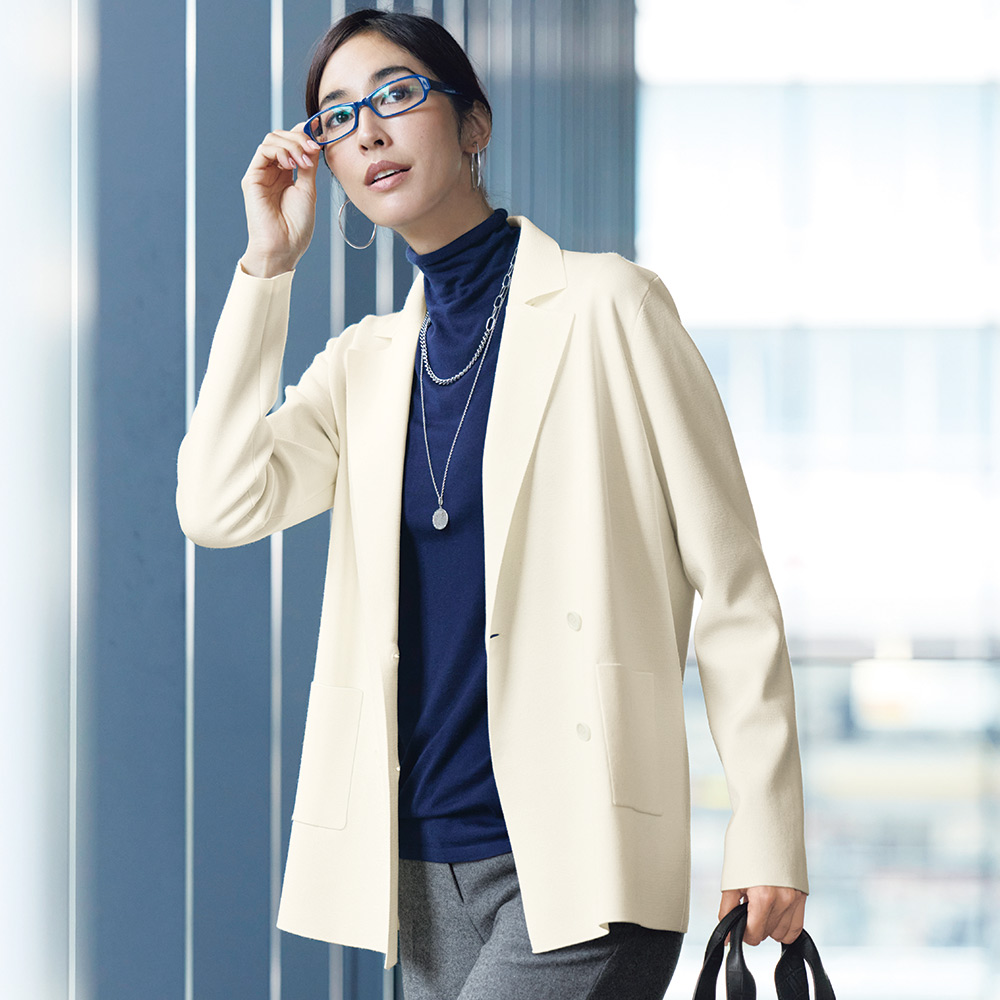 ウール混 ミラノリブ ニットジャケット 通販 - ディノス