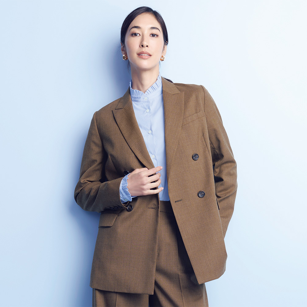 先染めウール混ツイル ジャケット テーラードジャケット ジャケット 140701