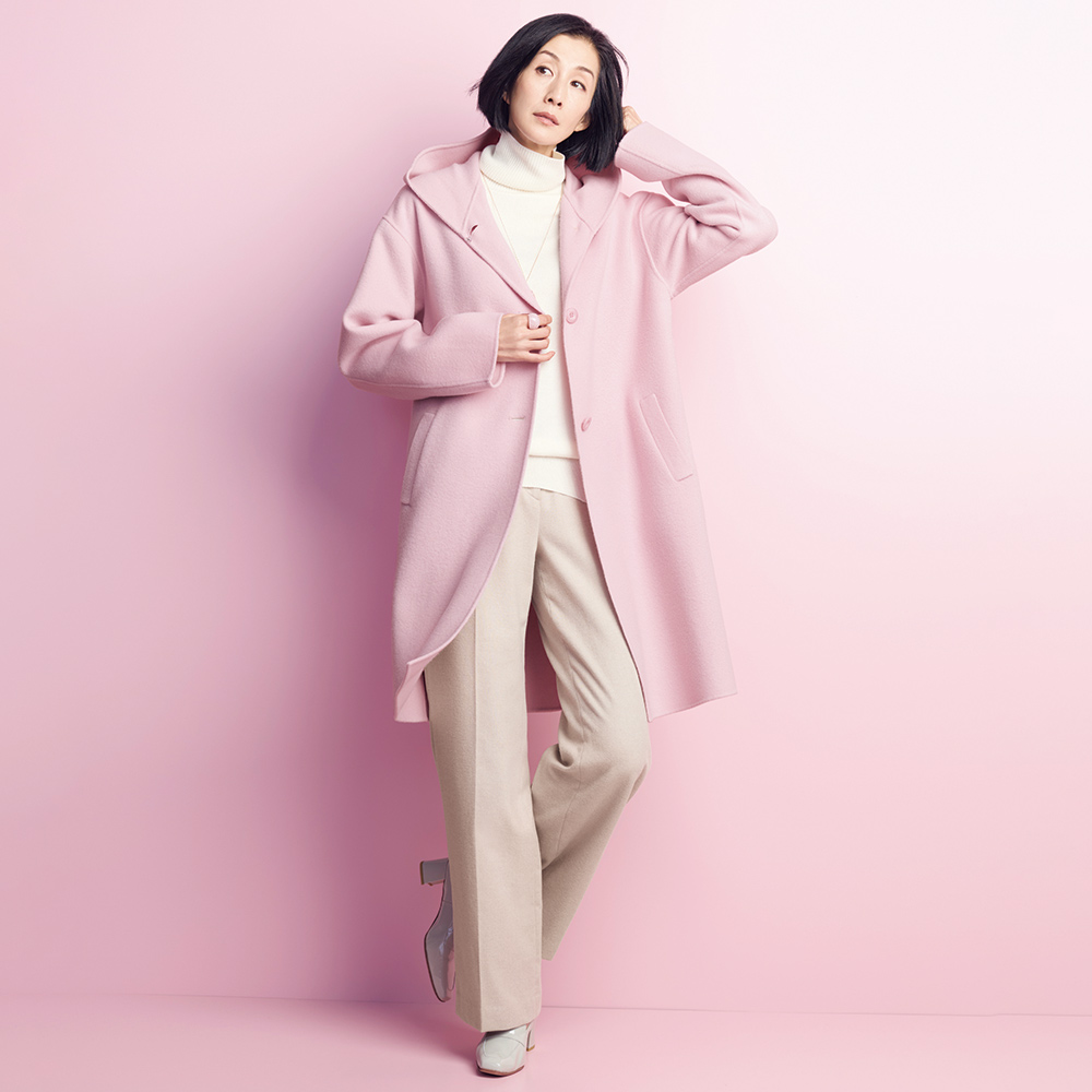 ウール一重仕立て フーデッド コート スプリングコート 春コート コート 141001