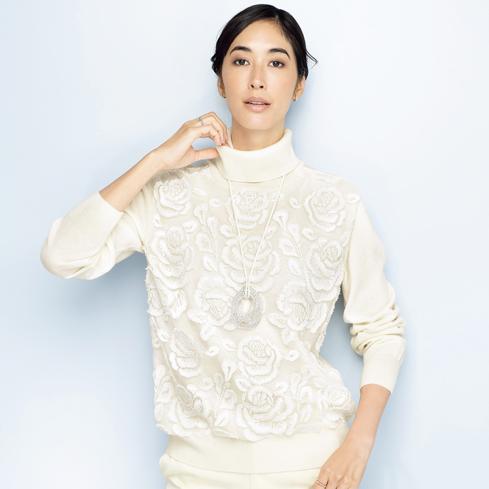 3Dレース ニットドッキング プルオーバー 通販 - ディノス