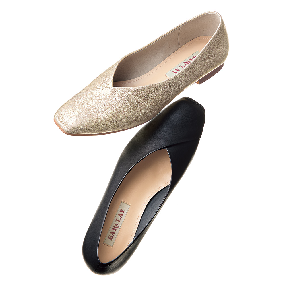 BARCLAY/バークレー Vカット フラットシューズ コンフォートパンプス シューズ スニーカー コンフォートシューズ 142104