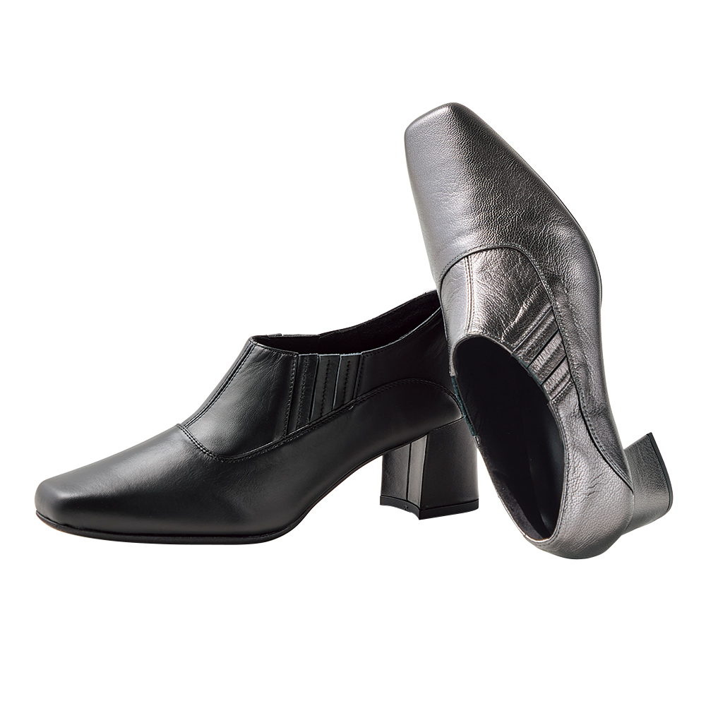 スクエアトゥ レザー ブーティ コンフォートパンプス シューズ スニーカー コンフォートシューズ 142105