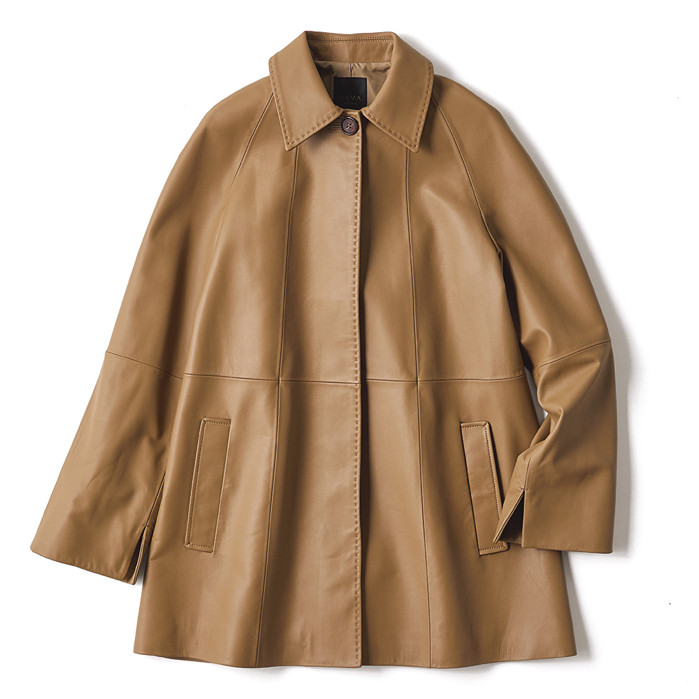 イタリアンラムレザー ハーフコート スプリングコート 春コート コート 161701