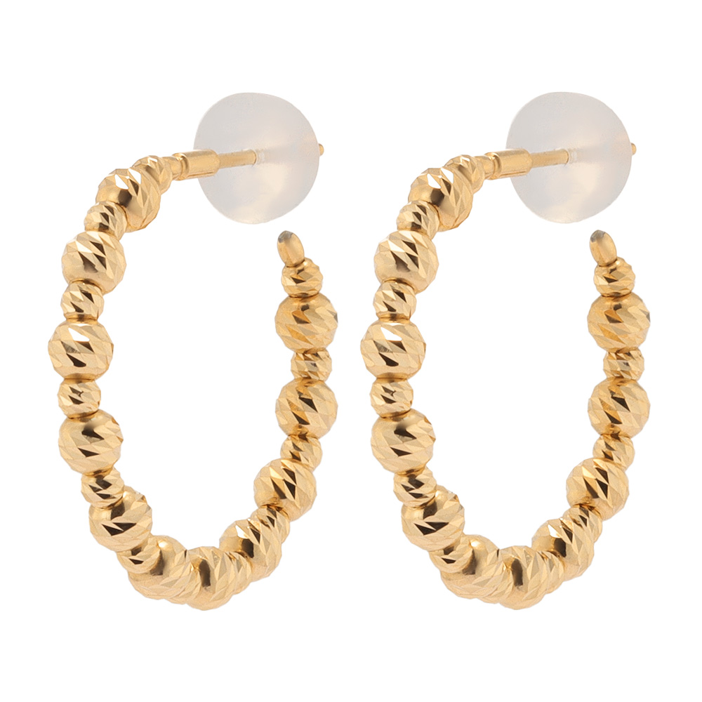 K18 20mmミラーボール フープピアス ゴールド製 ジュエリー アクセサリー 163603