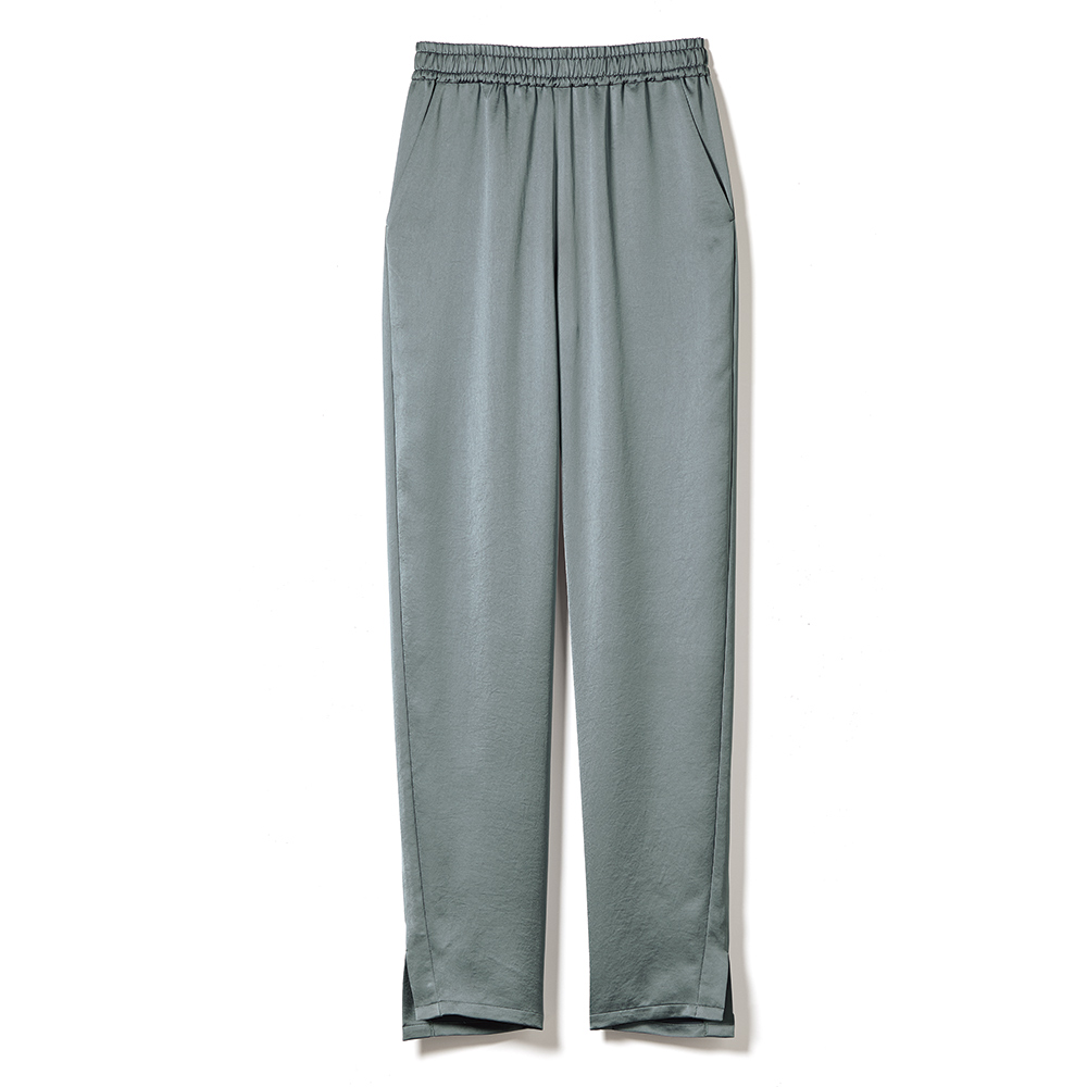 ≪股下丈66cm≫押田比呂美コラボ サテン テーパードパンツ イージーパンツ パンツ 163803