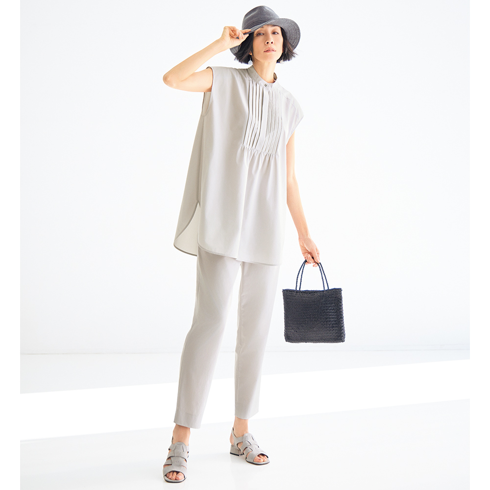 はっ水 4WAY ストレッチタフタ チュニック&パンツ デザインカットソー Tシャツ カットソー 164501