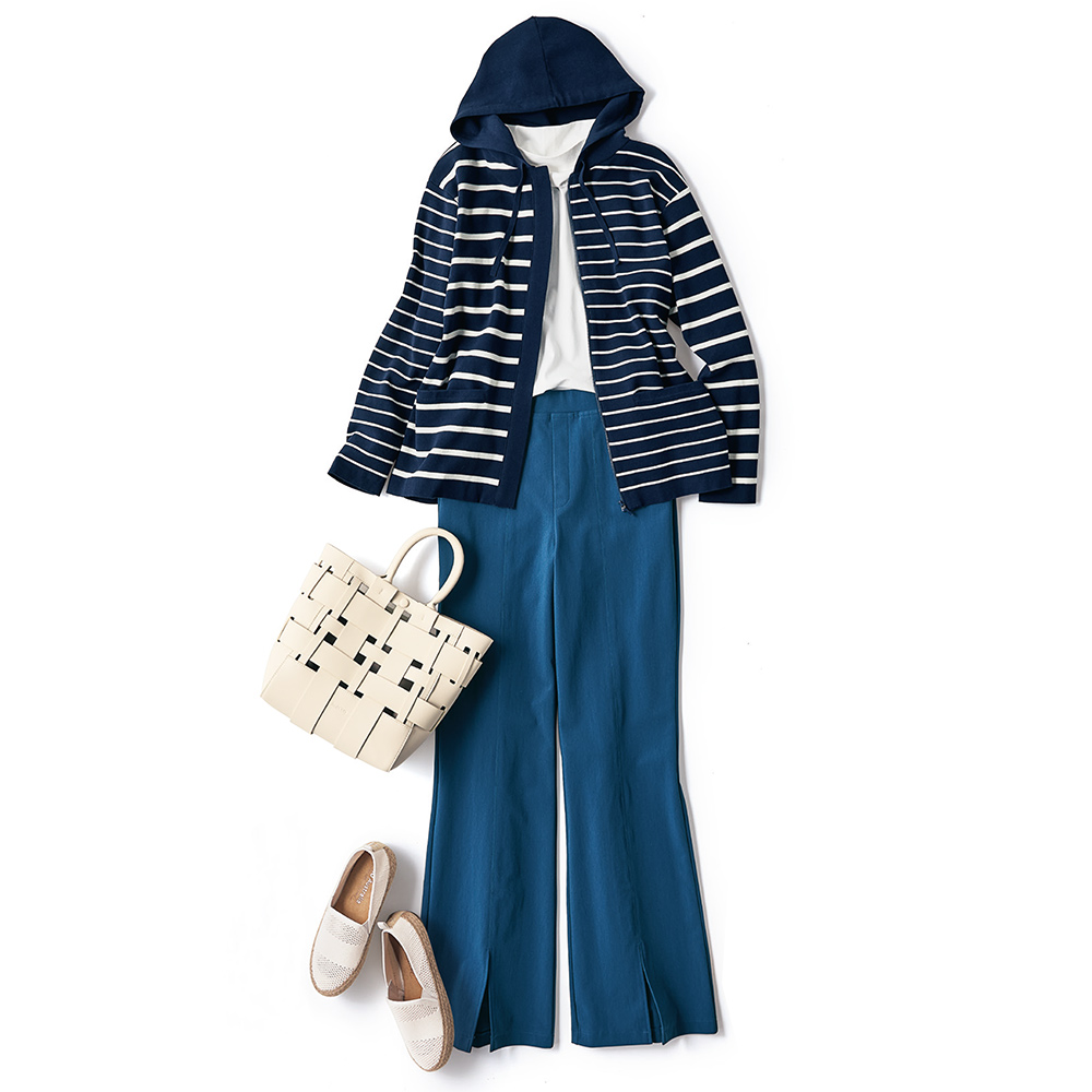 ≪股下丈74cm≫ 接触冷感・ストレッチ素材 スリット入り セミフレアーパンツ 機能性ウェア インナー 雑貨 164704