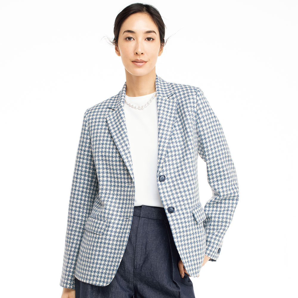 フェルラ社 別注シルクリネン 千鳥 ジャケット テーラードジャケット ジャケット 162001