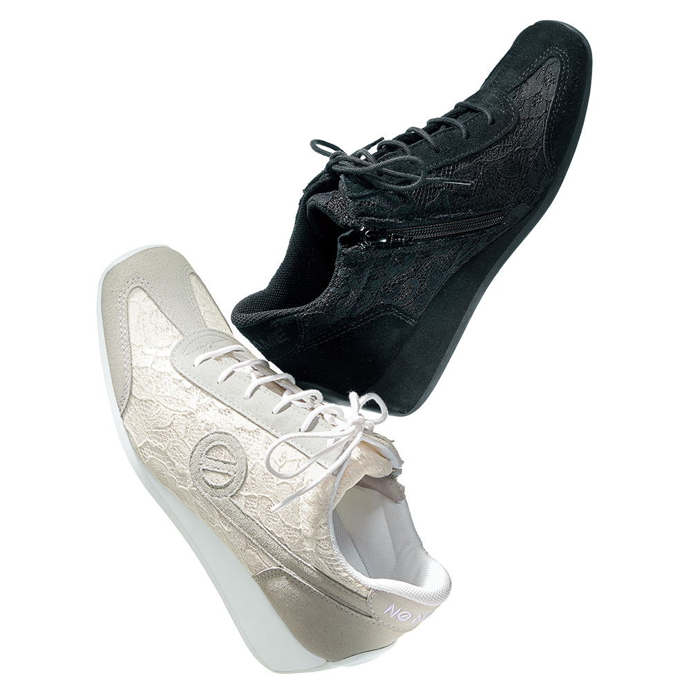 NO NAME/ノーネーム レース ウェッジ スニーカー スニーカー ヒールスニーカー コンフォートシューズ 162205
