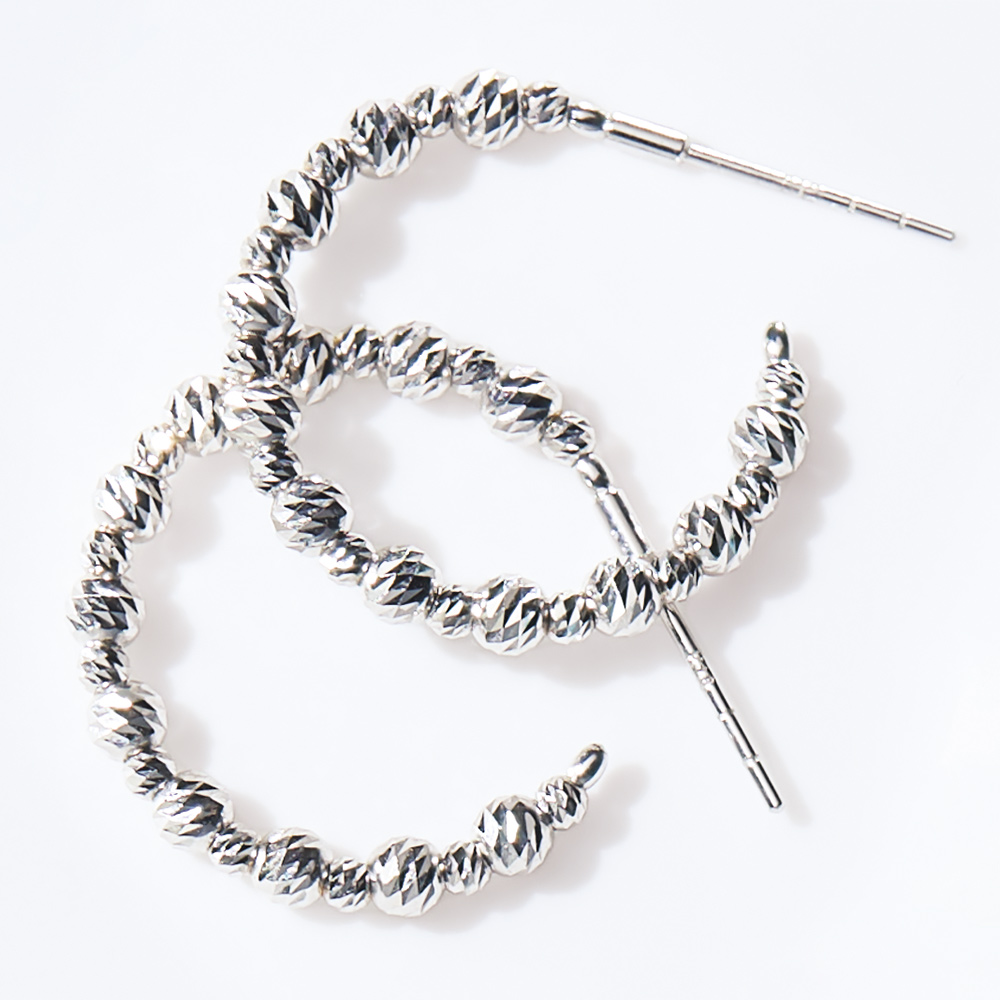 K18 20mmミラーボール フープピアス ゴールド製 ジュエリー アクセサリー 163603