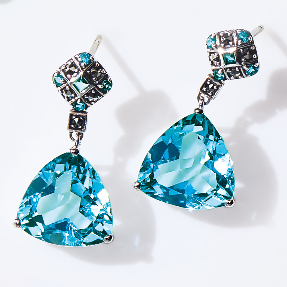 ROKUZAN/碌山 SV ブルートパーズ デザイン ピアス シルバー製 ジュエリー アクセサリー 163604