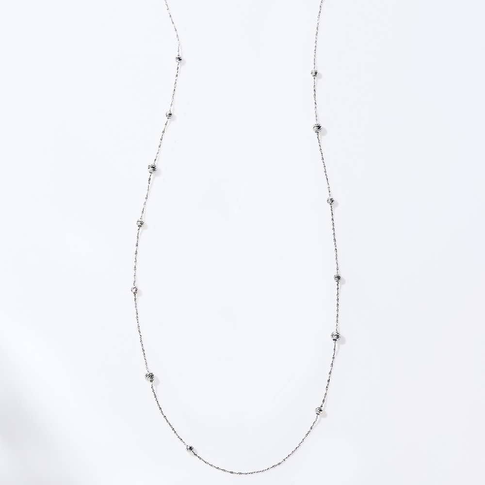 ≪70cm≫ Pt カットボール スライドネックレス プラチナ製 ジュエリー アクセサリー 163609