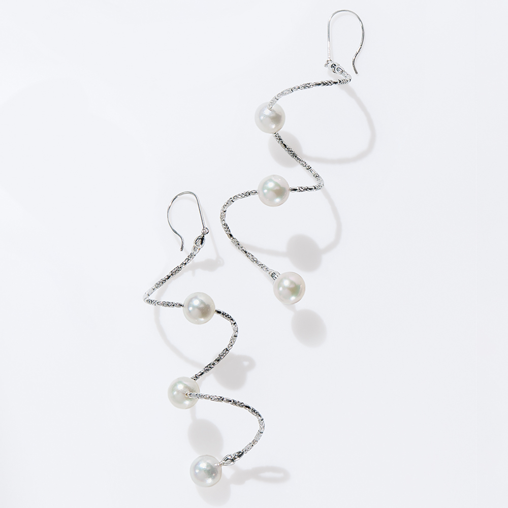 Pt アコヤパール デザイン ピアス 真珠 パール ジュエリー アクセサリー 163611